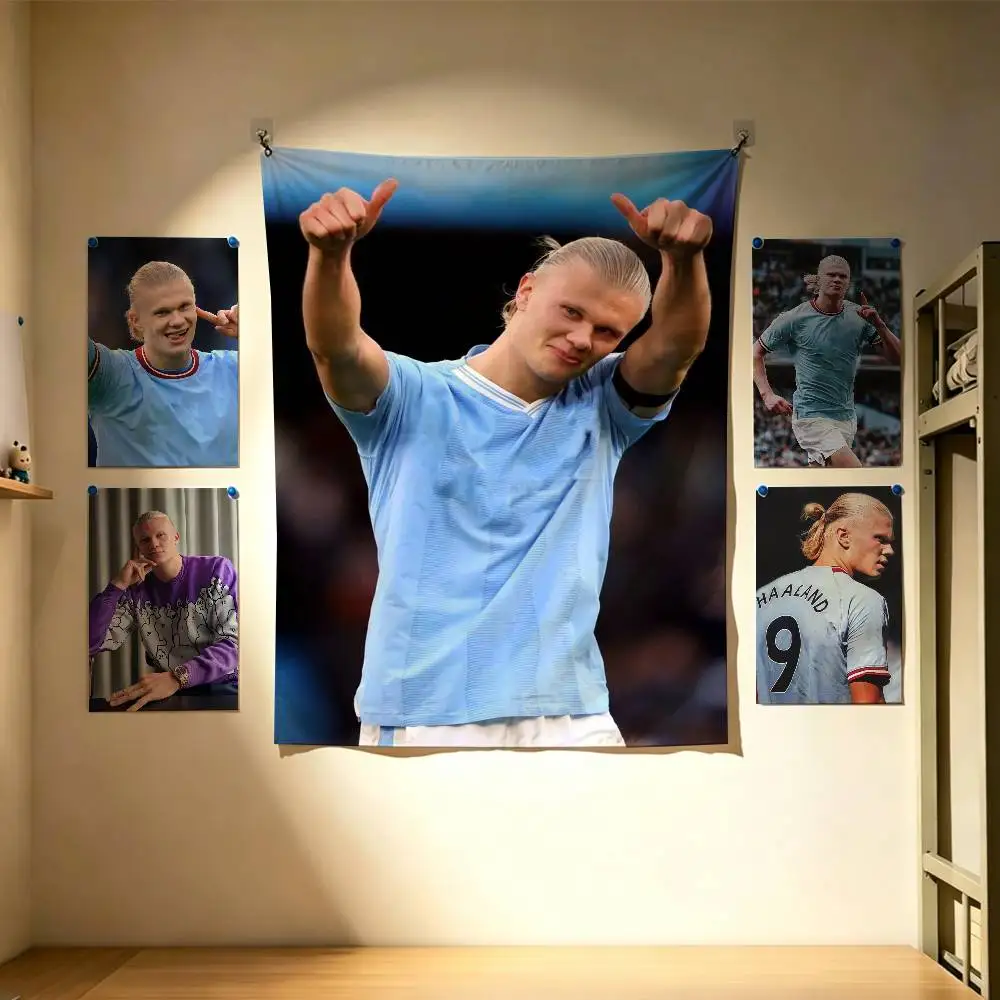 Footballer E-Erling H-Haaland  Flags Wall Hanging Background Art Banner for Bedroom Home Outdoor Decor