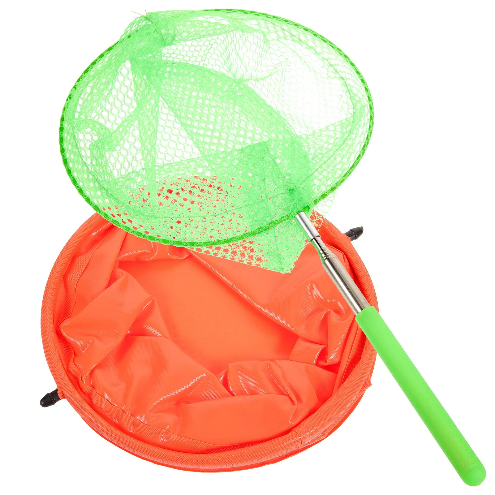 

1 Set Stainless Steel Telescopic Fishing Foldable Bucket Outdoor Portable Catching Net For Durable Small Crab Net Anti-Slip