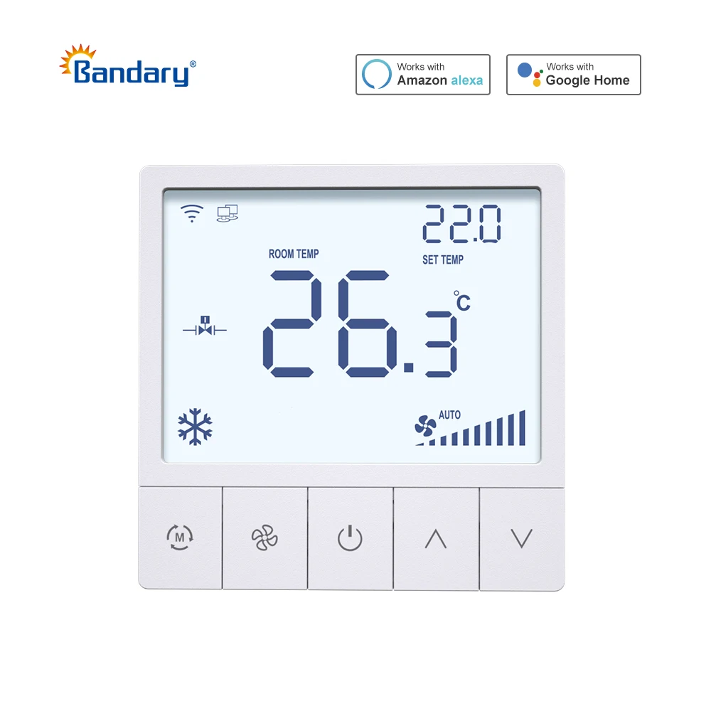Bandary Lcd تعمل باللمس الرقمية RS485 Modbus 2 أو 4 الأنابيب تعديل مروحة لفائف للبرمجة غرفة ذكية ترموستات درجة الحرارة #4