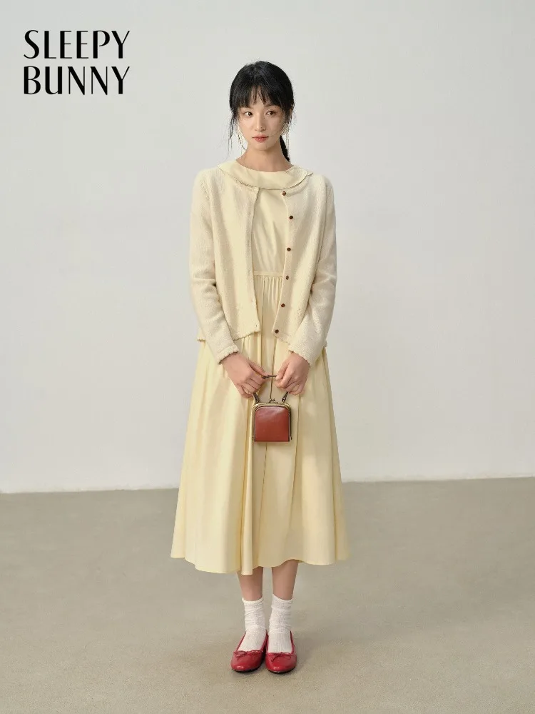 

Women Spring Knit Cardigan Lady Soft Loose Button Front Sweater Sweet Elegant Layering Top for Female Casual Daily Outerwear