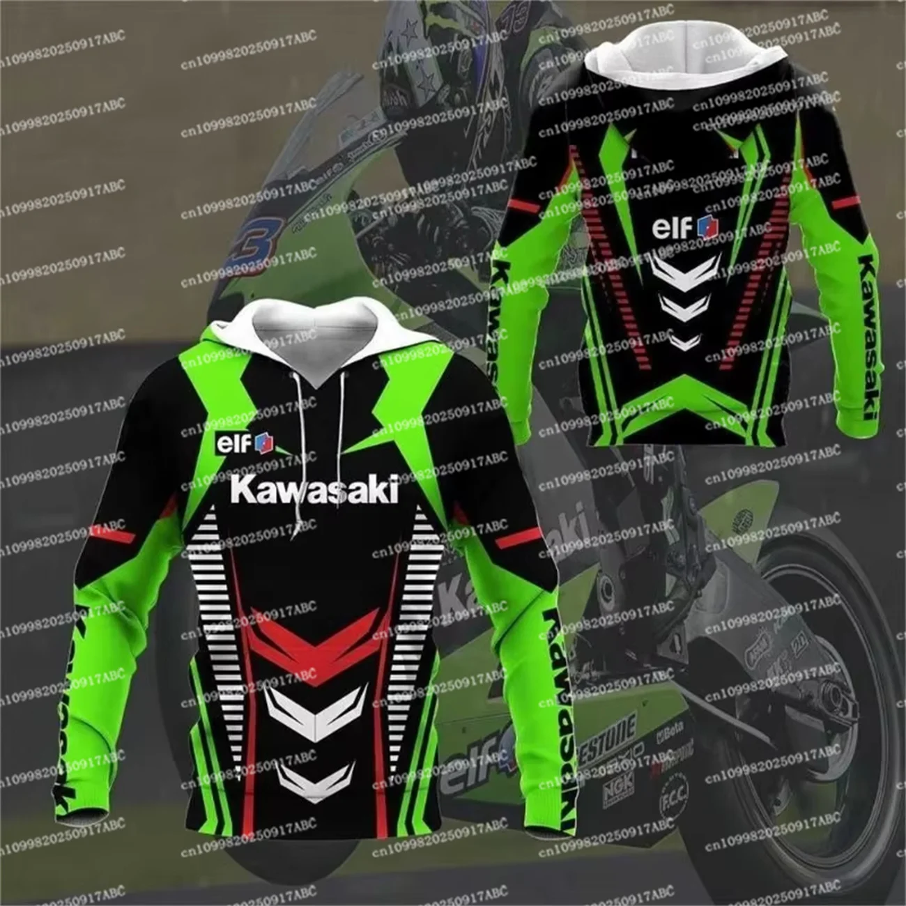

（Kawasaki ） Men Hoodie Kawasaki Hoodie Logo Motorcycle Pattern Women Hoodie Fashionable Sports Comfortable Hoodie Fast Drying