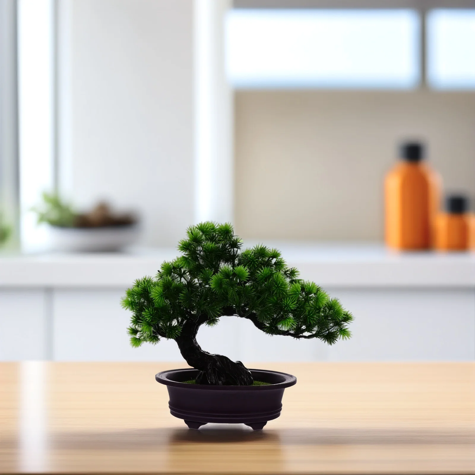 

Artificial Welcome Pine Bright Color Lifelike Shape Quiet Elegant Beautiful Things Indoor Fake Bonsai Home Office Decor