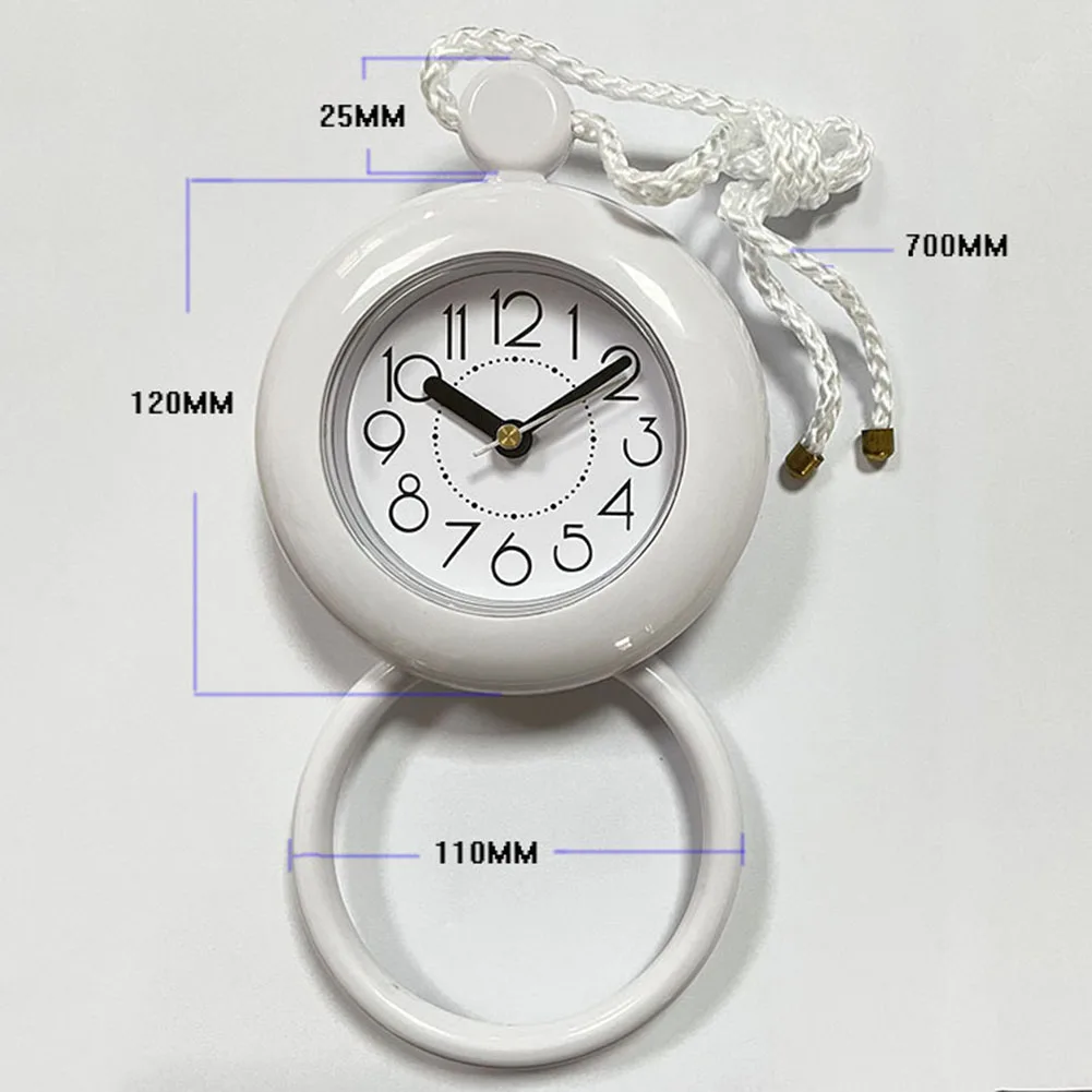 1pc Alarm Clock Waterproof Bathroom Clock Hanging Watch Bedroom Dual Use Home Decoration Bathroom Clock Without Batteries