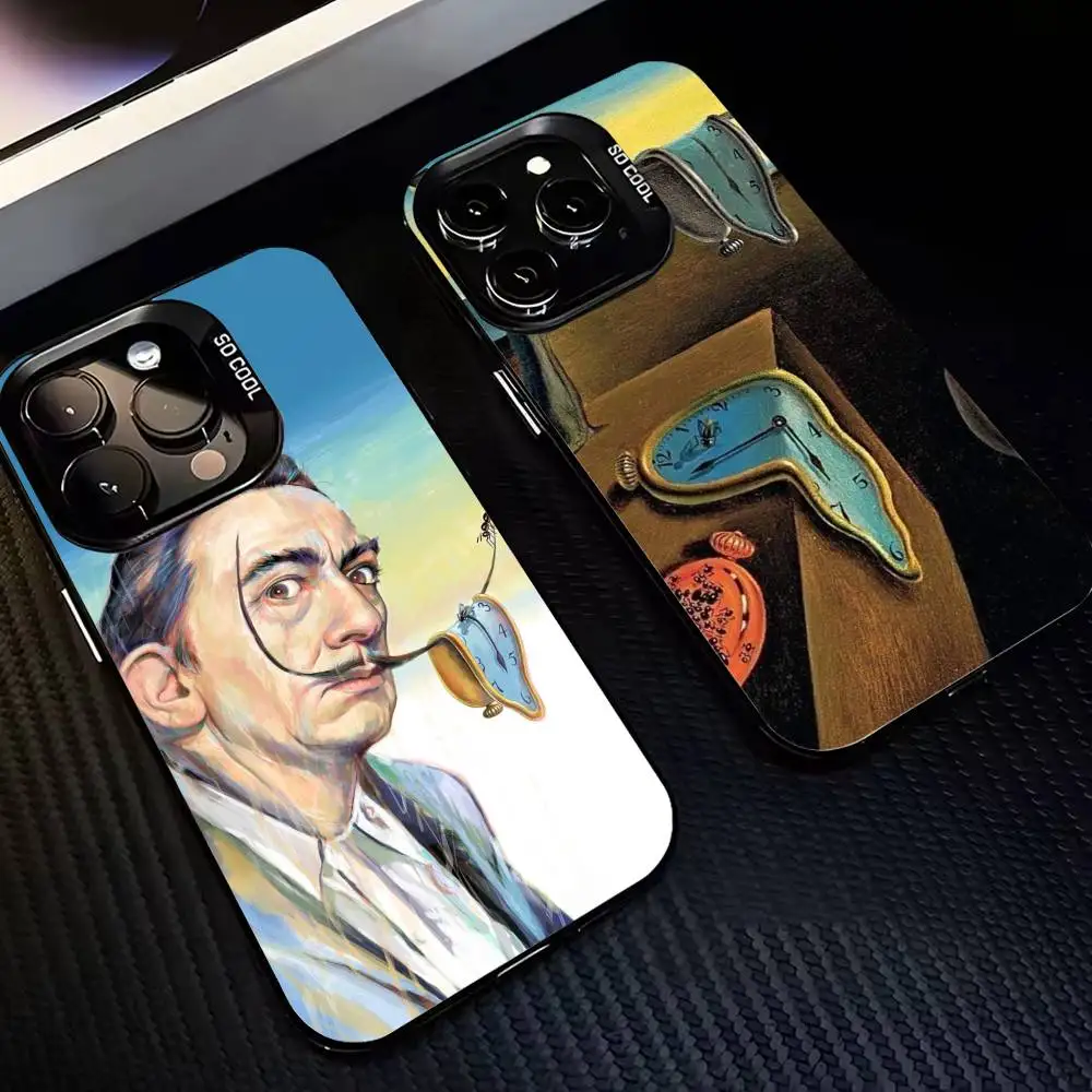 

S-Salvador D-Dali SD P-Painting Phone Case For iPhone 17,16,15,14,13,12,11 Plus,Pro Max,XS,Colored Silver Plated Inside Cover