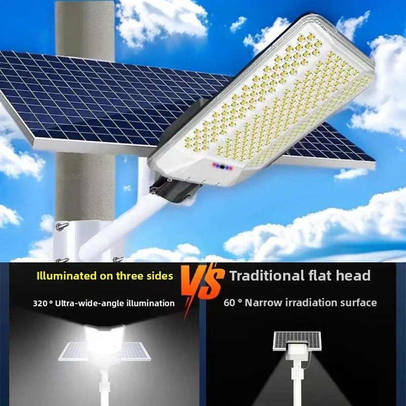 

9000W Solar Light Solar Street Lamp Outdoor IP67 Dusk to Dawn Solar Powered Road Light for Garden/Parking-Lot/Driveway