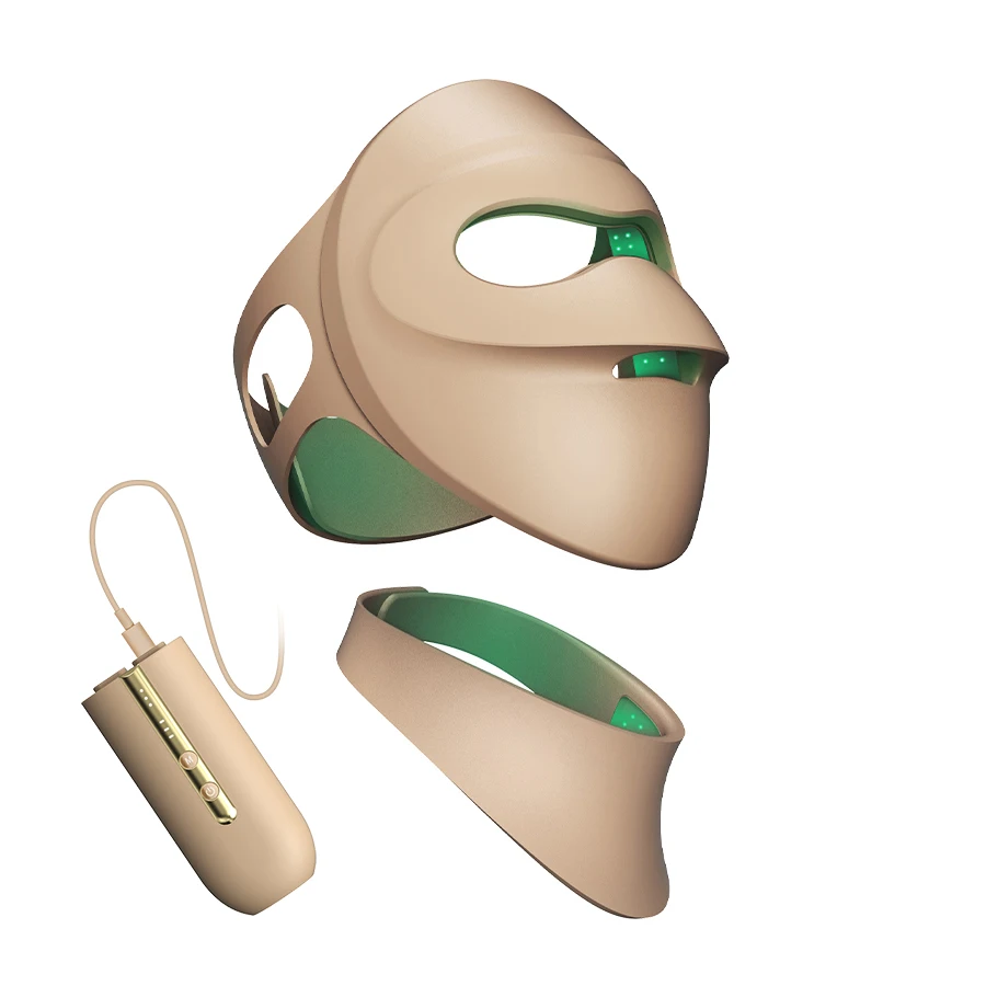 Bijgewerkt infrarood LED-gezichtsmasker Nekverzorging Groen licht Donkere vlek Verwijder 3-kleuren LED Roodlichttherapie Gezichtshuid Schoonheidsapparatuur