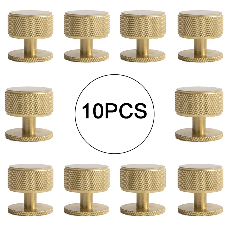 

NEW 10PCS Solid Brass Knurled Furniture Pulls Handles Drawer Knobs Cupboard Wardrobe Closet Dresser Shoe TV Cabinet Pulls Knobs