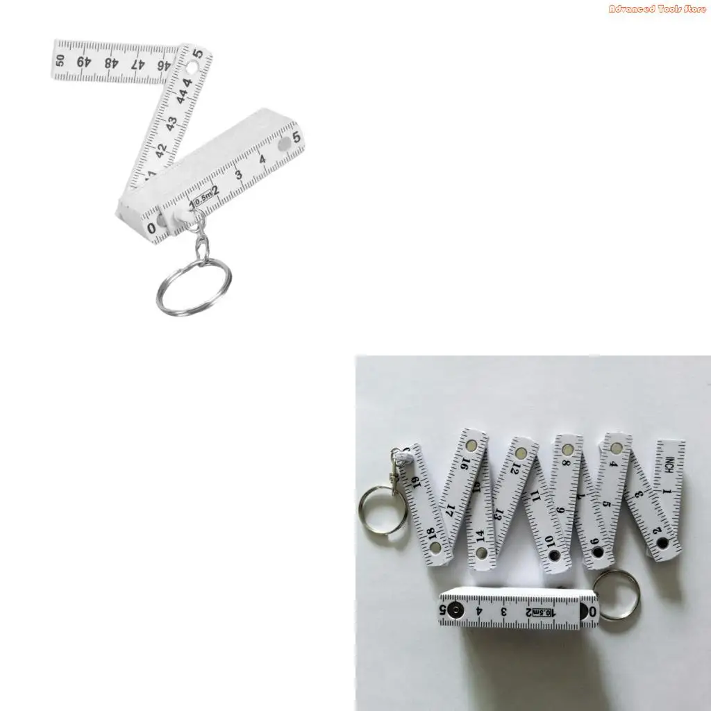 Flexible 50cm Folding Ruler Keychains Engineer's Foldable Ruler Crafted From Sturdy Plastic For Daily Measurement Needs W91B