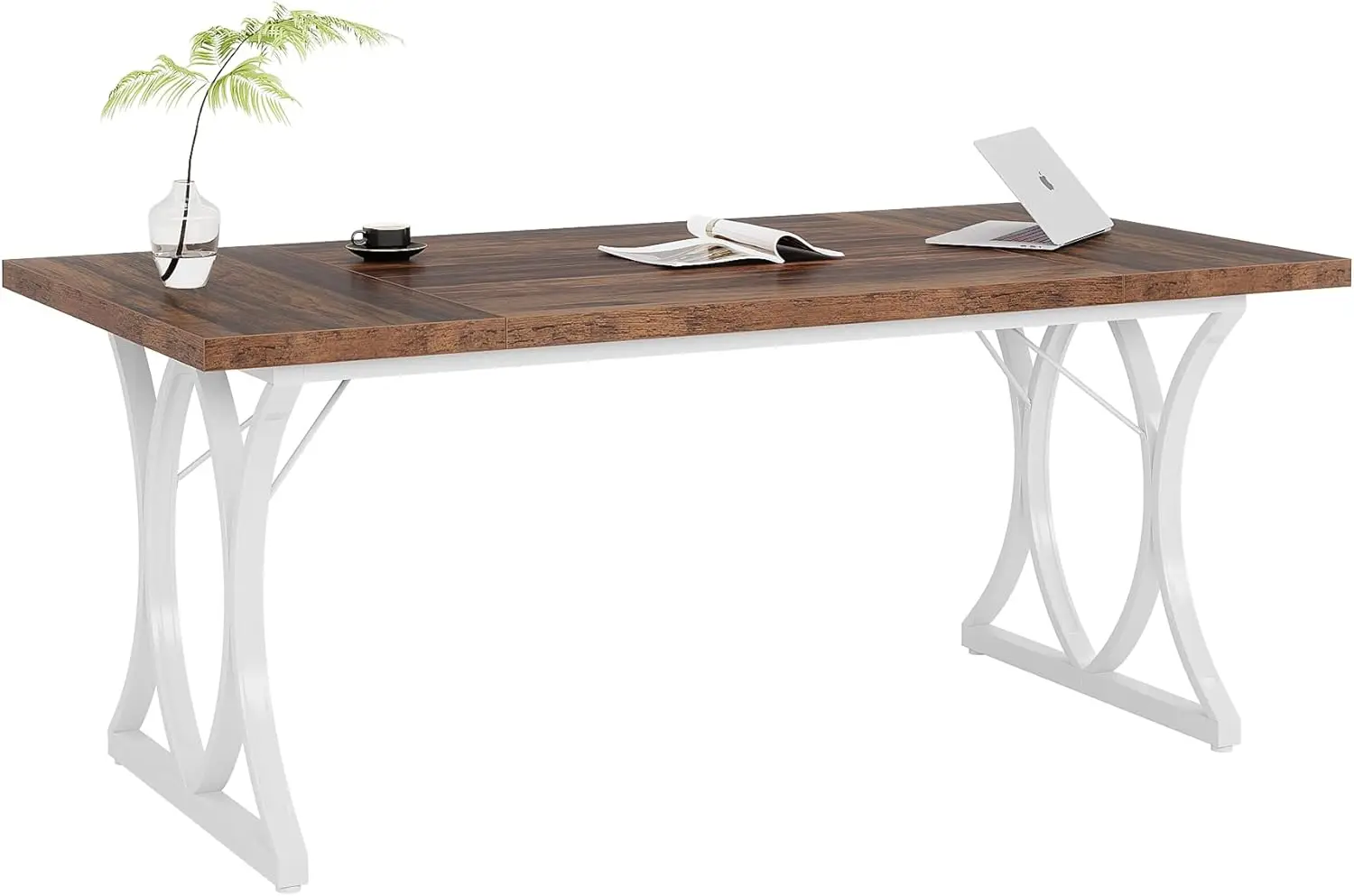 Grande mesa de escritório executivo, mesa de computador de fazenda, mesa pequena sala de conferências para 4-6 pessoas, 63 em x 31 em X 30 em H