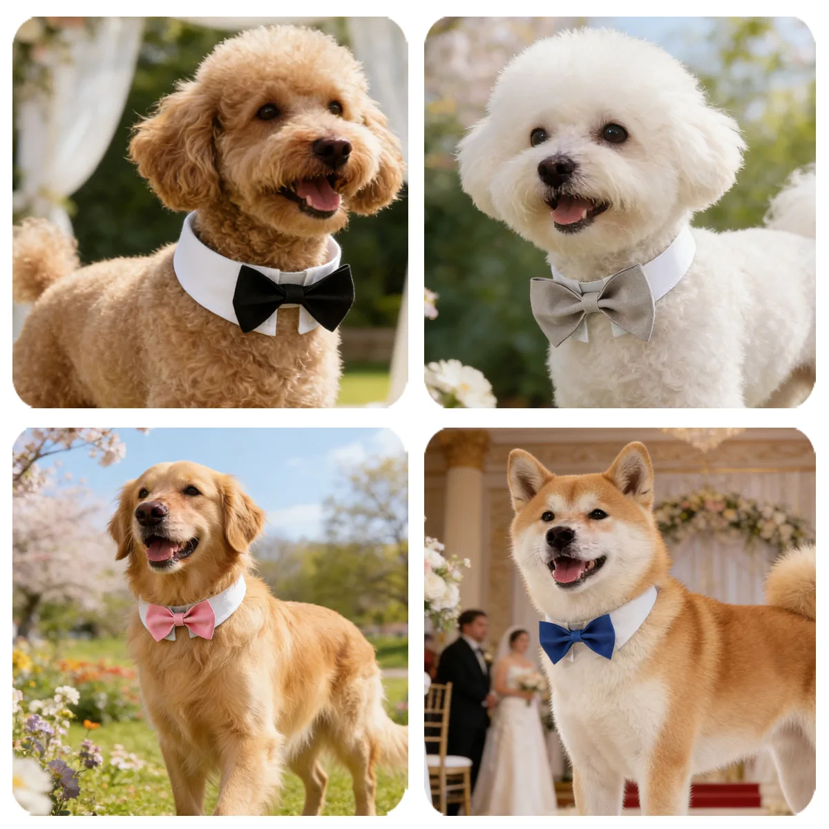 Adjustable Dog Cat Formal Necktie Tuxedo Bow Tie Collar Wholesale Pet Apparel Accessories for Wedding Holiday Party Gift view 2
