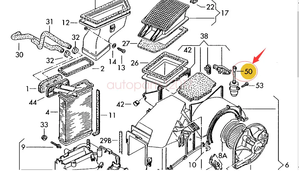 

Блок вакуумного привода испарителя кондиционера для VW Golf Jetta Passat AUDI 80 90 191820677B