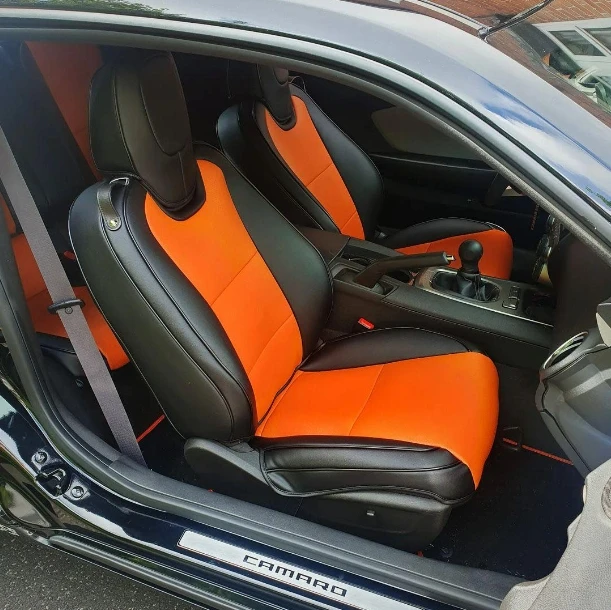 

Подходит на заказ для 2010-2015 Chevrolet Chevy 5 Camaro и 2016-2018 6-й Camaro автомобильные аксессуары чехлы на сиденья кожаный полный комплект