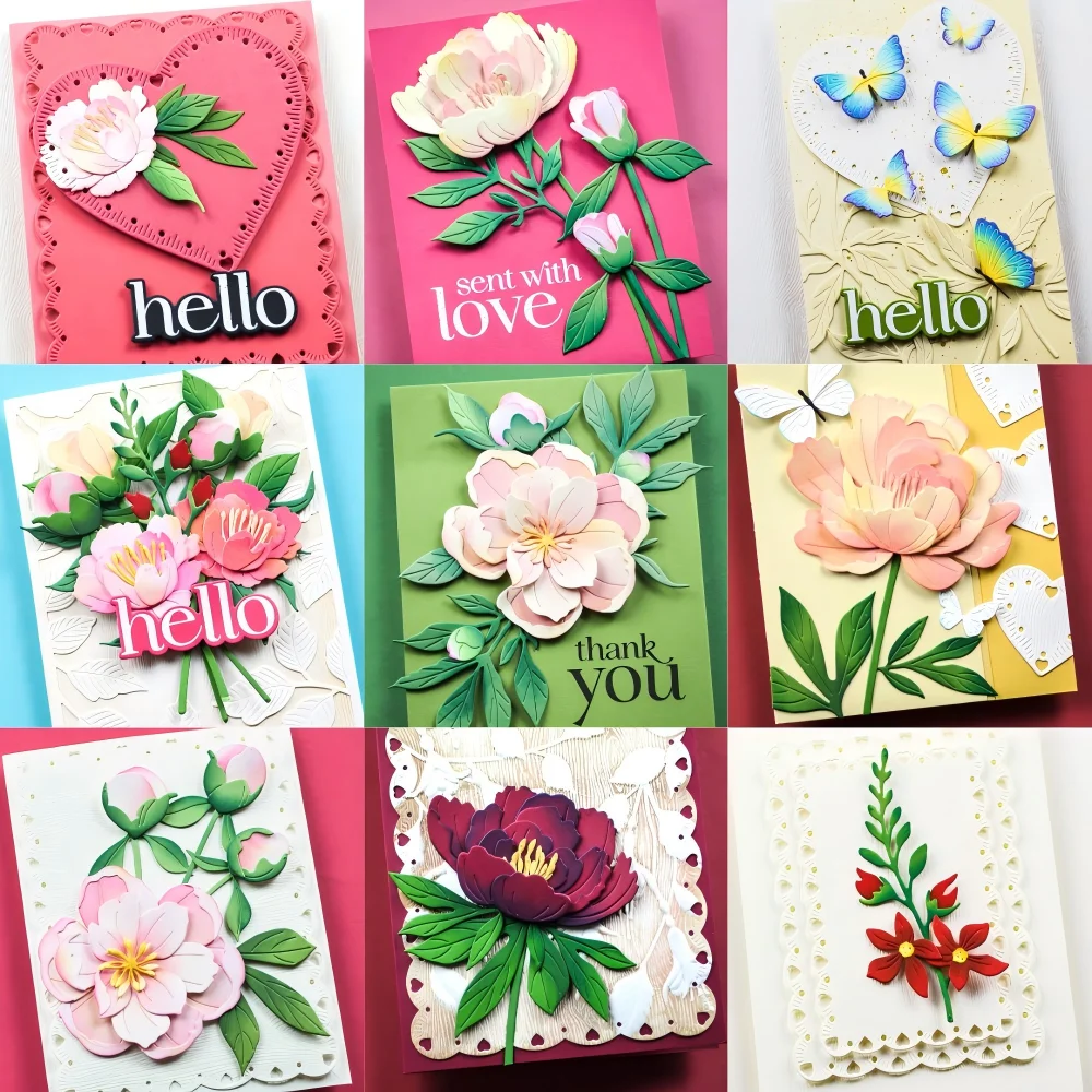 Piggy Craft Metall-Stanzformen, geschnittene Matrizenform, Blumenblatt-Serie, Sammelalbum, Papier, Basteln, Messerform, Klingenstanzer, Schablonen