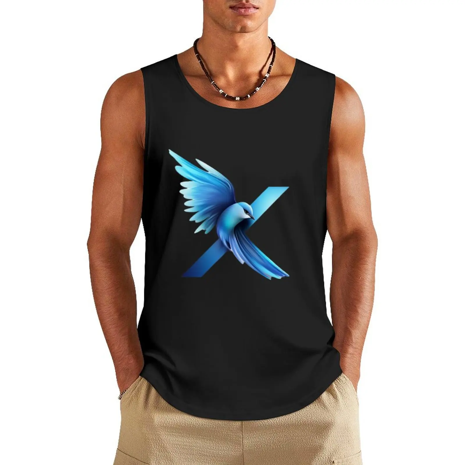 

X' Twitter Rebrand - New Twitter Logo Elon Musk Tank Top t-shirt for men bodybuilding men