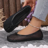 Women Mesh Flats Breathable Split Toe Ballet Shoes Minimalist Slip On Loafers Summer Vacation Casual Flat Footwear - Image 3