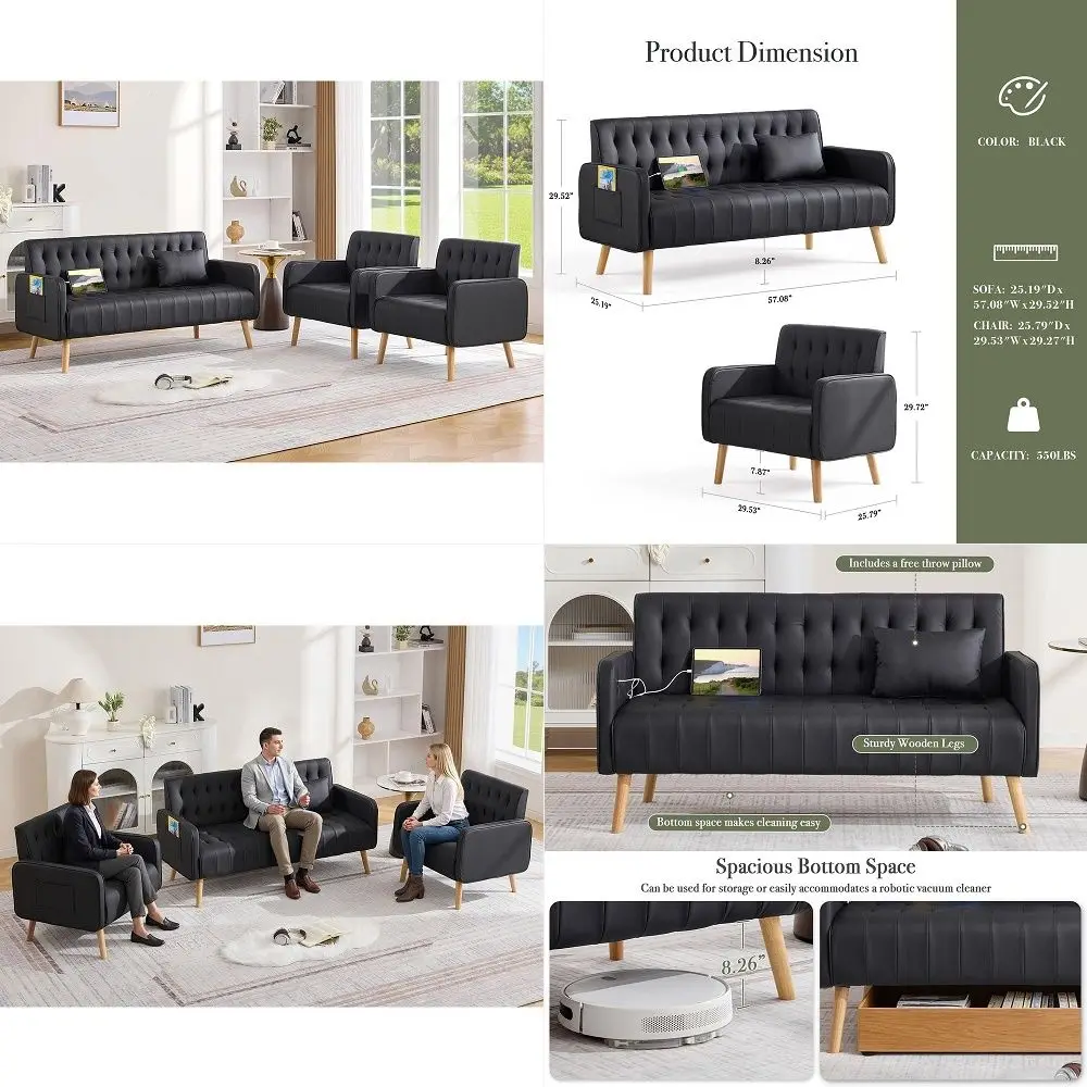 

64.5 Loveseat Sofa, Chenille Loveseat Couch for Living Room, 23.2 Deep Seat Love Seat with Padded Arms, Comfy Modern Small Couc