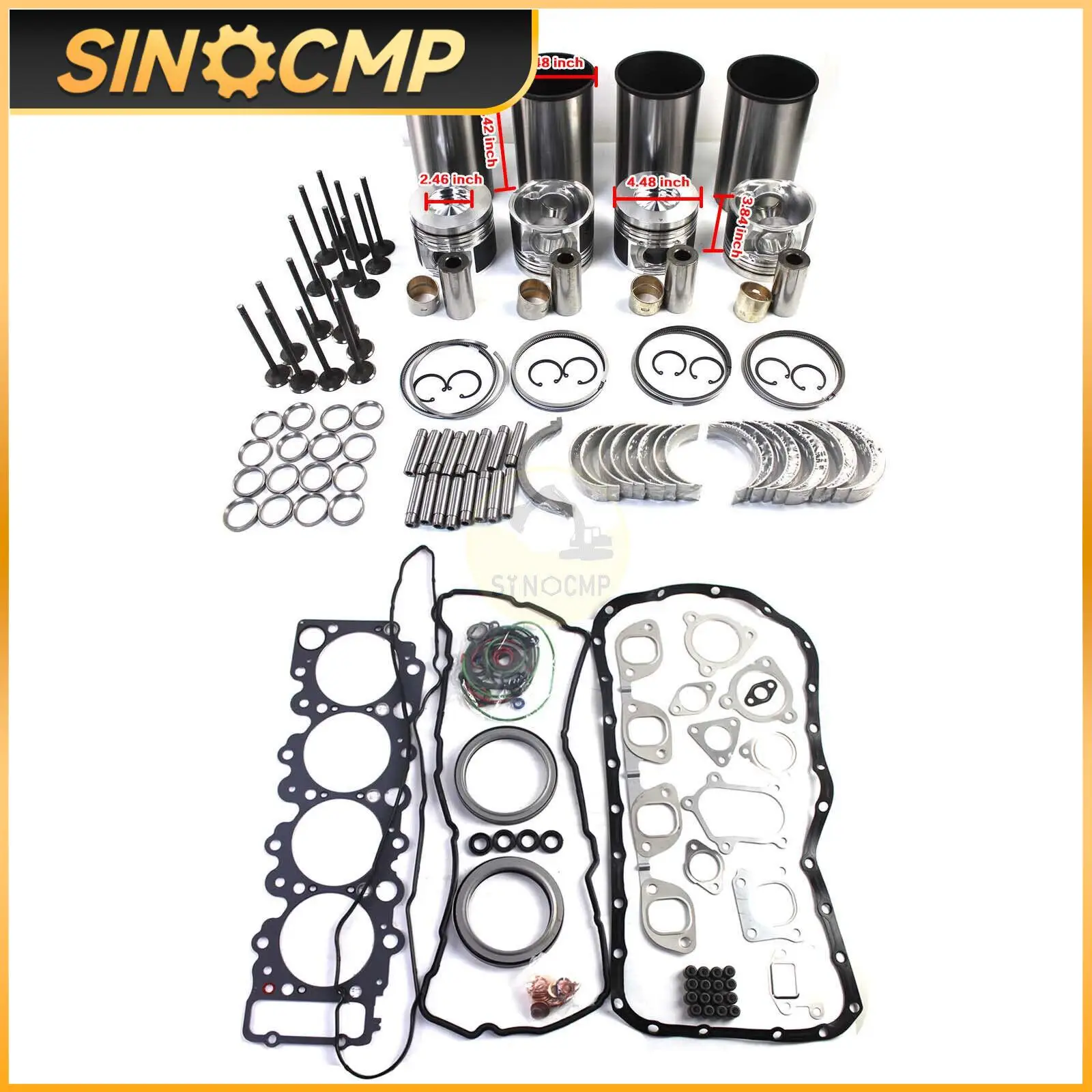 

1 Set 4HK1 Engine Rebuild Kit For Chevrolet Isuzu NPR NQR 450 GMC 5.2L Diesel Automobile Professional Spare Parts