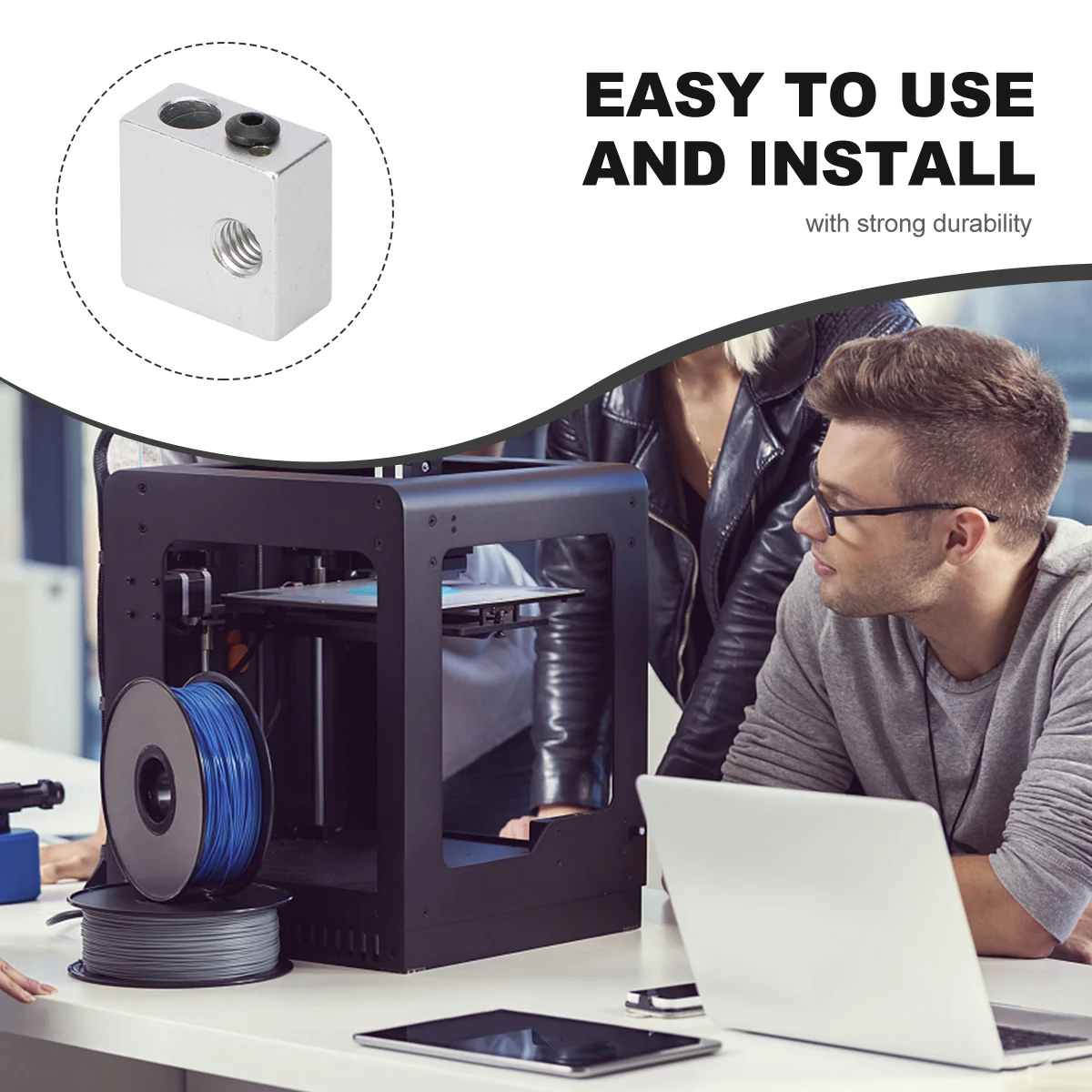 

5pcs Aluminum 3D Printer Print Head Replacement For Mk7 Extruder 3D Printer Aluminum Heater Block Extruder Heater Block