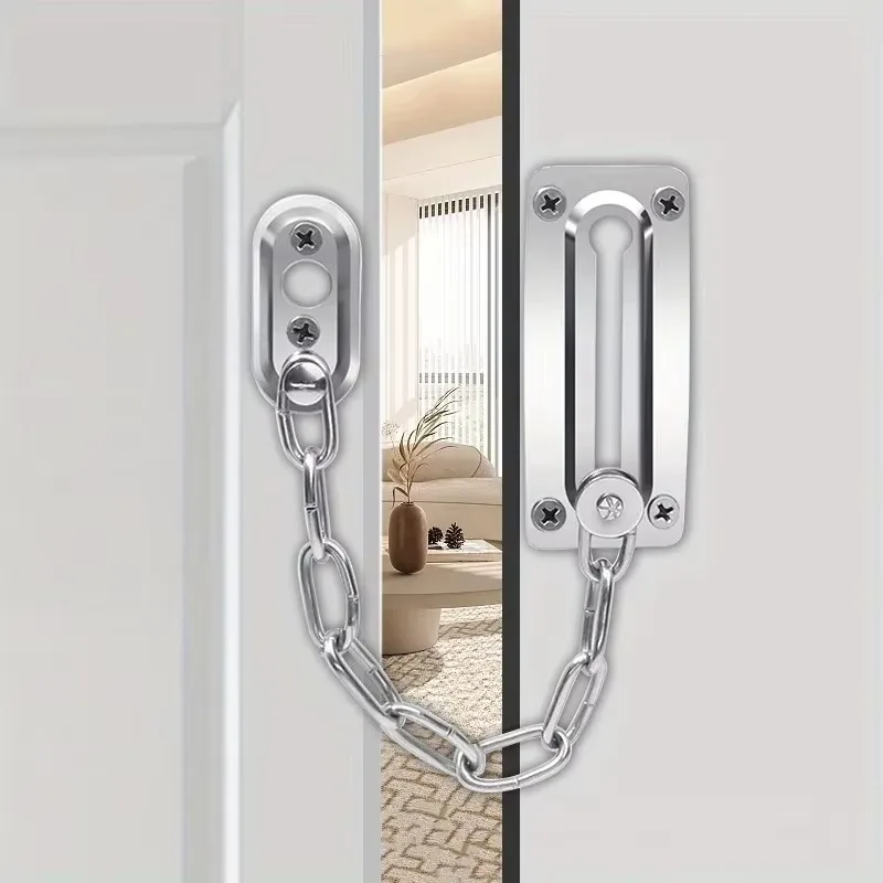 Door Chain with Lock Door Lock Bolt Chain Kids Safety Security Home Latch Buckle Guard Lock Anti-Theft Hotel Hardware Accessorie