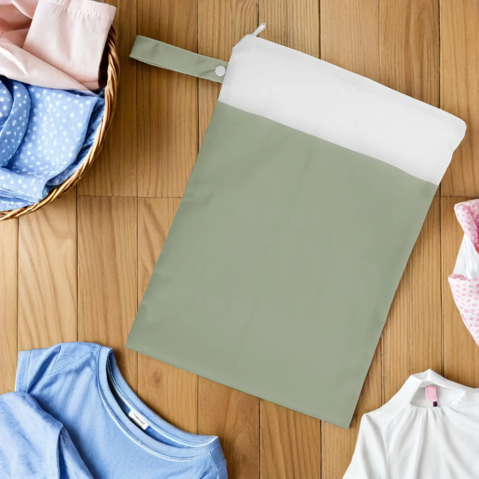 Reusable Wet Dry Bag for Baby Diapers Wet Clothes Storage Waterproof Portable Diaper Pouch Travel Laundry Daycare Gym Yoga Beach