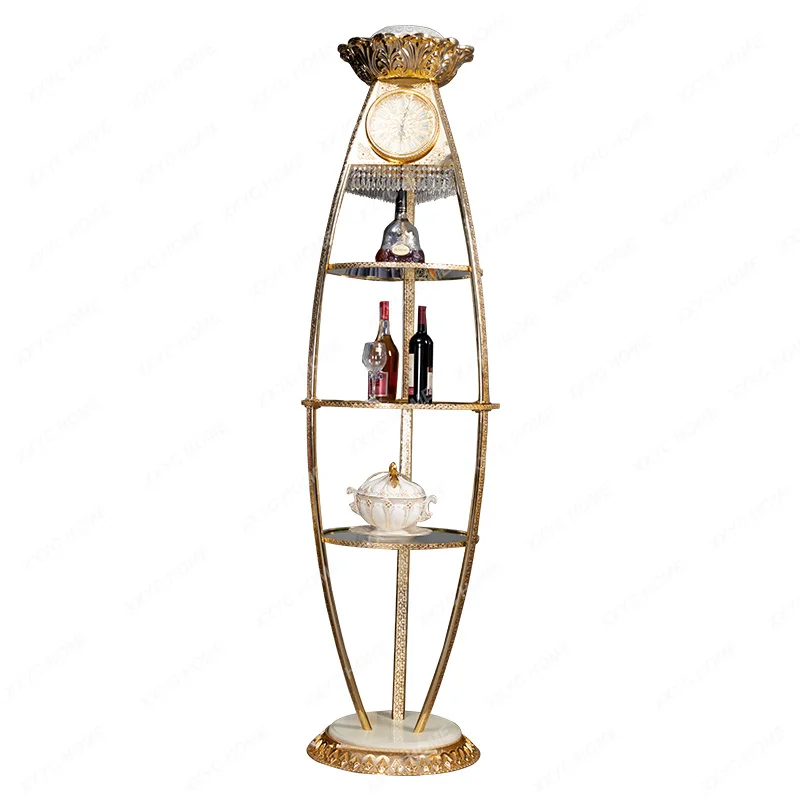 floor-to-ceiling wine cabinet clock design creative wine cabinet clock carving plus glass artwork
