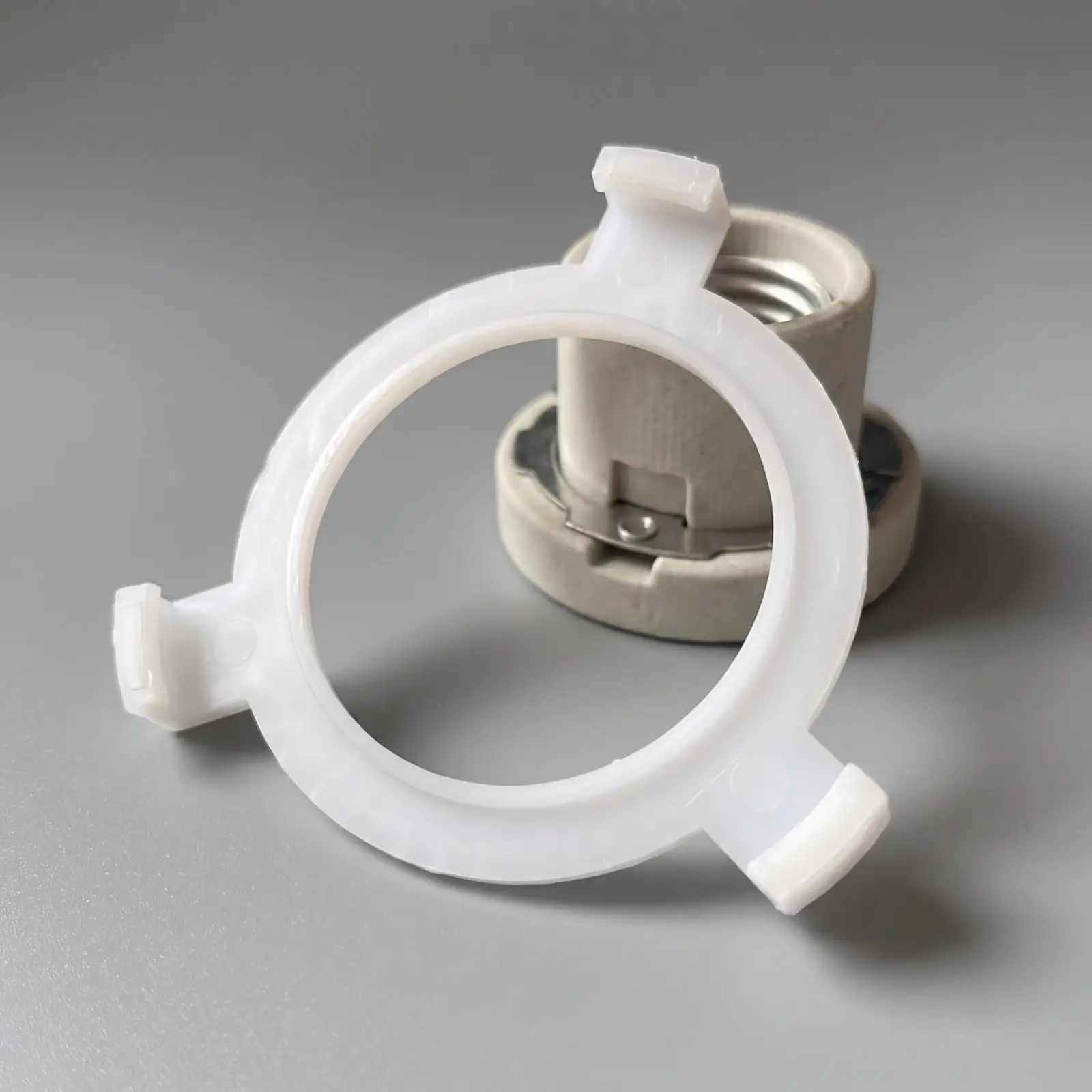 White PP Lamp Shade Adapter Ring E27 to E14 E10 Snap Lock Fit for Ceiling Light Fixture