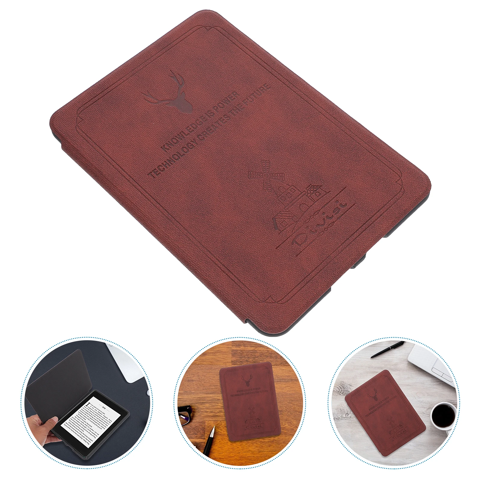 

1 pc Deer Pattern E-Book Reader Cover Waterproof Scratch-Proof Auto Wake Sleep Function Compatible With Paperwhite 4 E-Reader