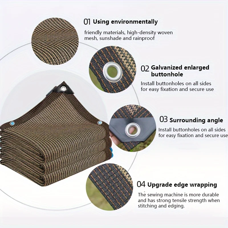 

Greenhouse Professional Sunshade Net with High-Density Polyethylene Nano-Coating, 90% Precise Shading, Hexagonal Honeycomb Structure