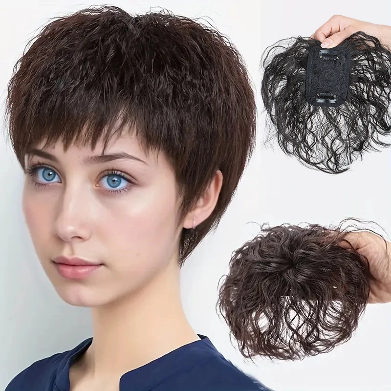 

Синтетический 6-дюймовый зажим для наращивания волос, короткий вьющийся парик, дышащий легкий парик, увеличивающий объем волос