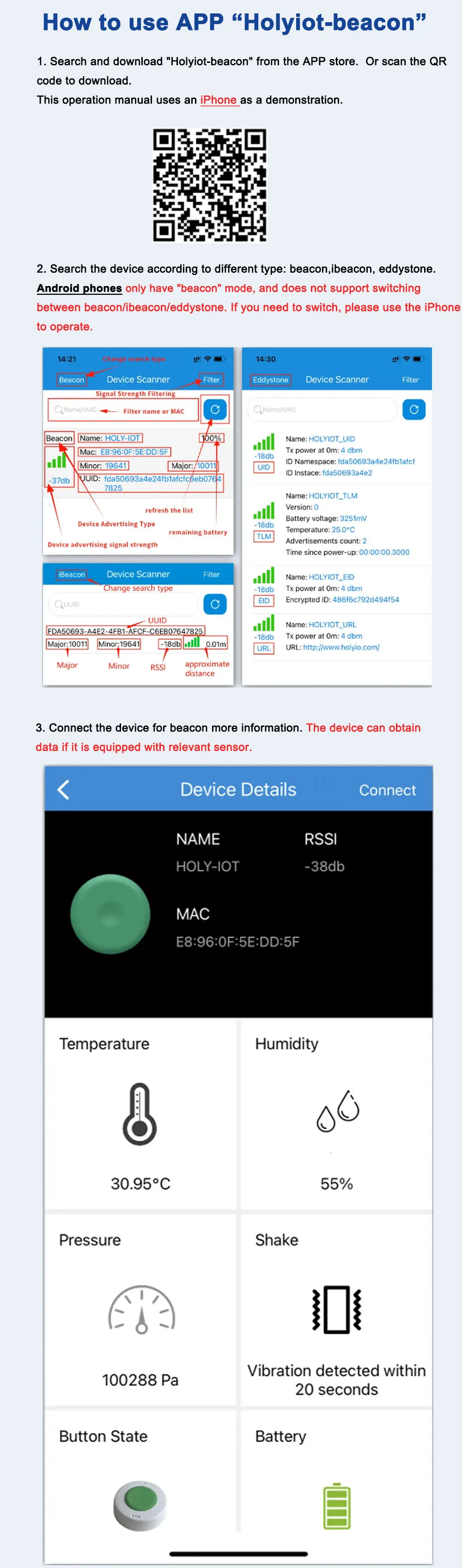 Holyiot Bluetooth 5.0 Beacon Indoor Positioning Asset Tracking Ibeacon Eddystone BLE Beacon Low Energy Automatikmodul für IOT – Detail 9