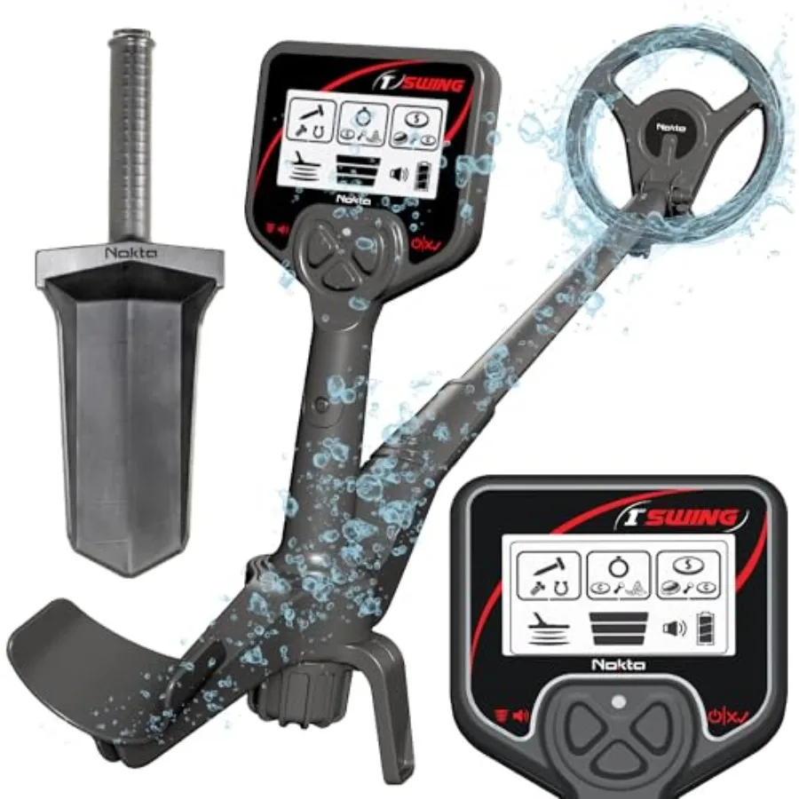 

1st Swing Metal Detector with LCD Display and Pinpoint Function- Waterproof and Easy to use Includes a Digger