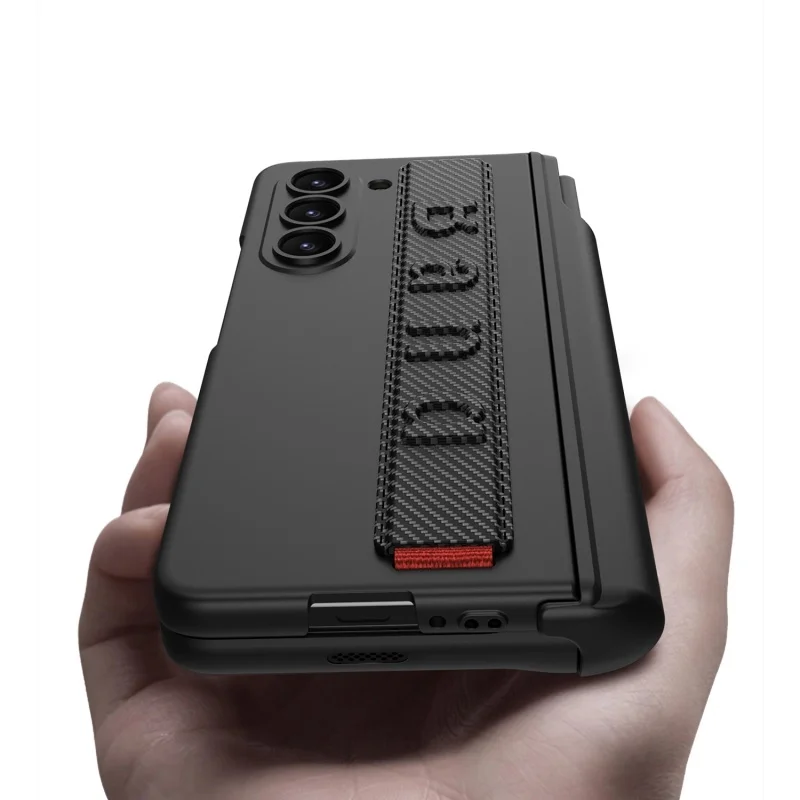 Magnetic Wrist Strap Hinge Pen Container Phone Case For Samsung Galaxy Z Fold 7 6 5 4 3 With Screen Glass Shockproof Hard Cover