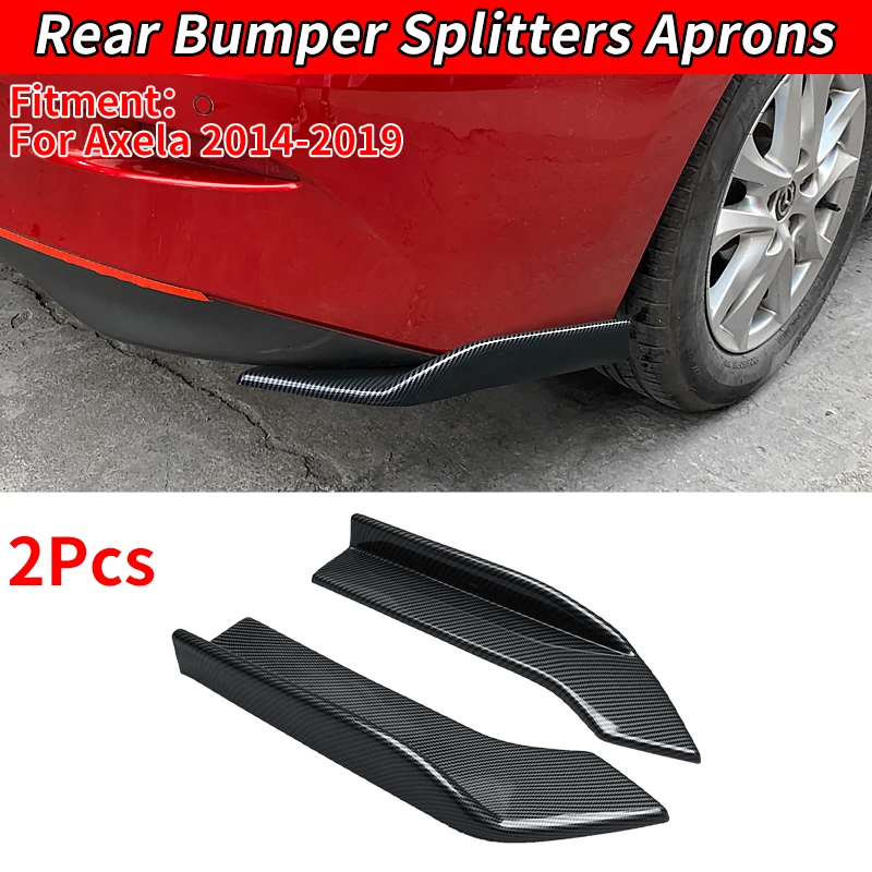 

For Mazda 3 Axela 2014-2019 Car Rear Bumper Splitters Aprons Trunk Lip Spoiler Canard Wing Diffuser Wrap Angle Protector ABS