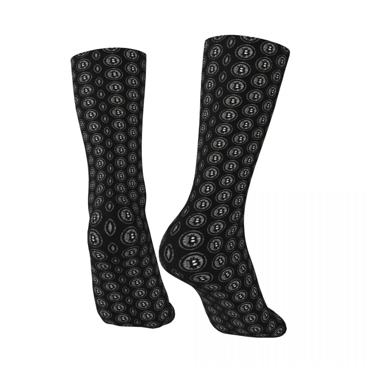 Hip Hop Retro Bitcoin Logo Crazy Men's compression Socks Unisex Bitcoin BTC Mining Bit Coin Harajuku Seamless Printed Crew Sock