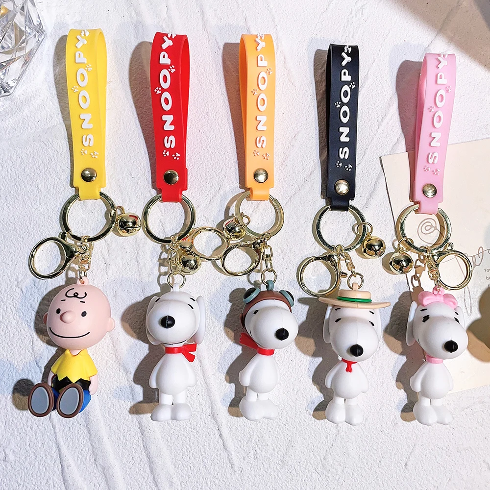 Kawaii Trendy New Snoopy Cartoon Schoolbag Charm Pendant Bag Fashion Jewelry Car Keychain Gift for Girls Toys Accessories image 3