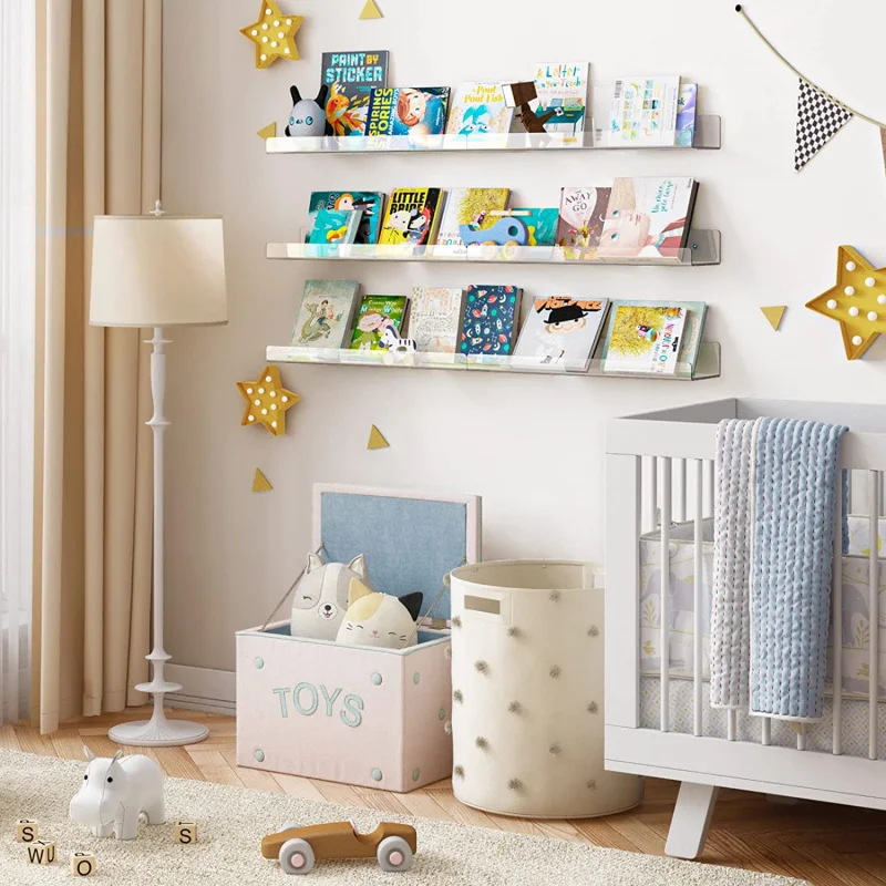 أرفف أكريليك Fixwal أرفف عائمة مثبتة على الحائط تعرض رف الكتب لتزيين الحائط #4