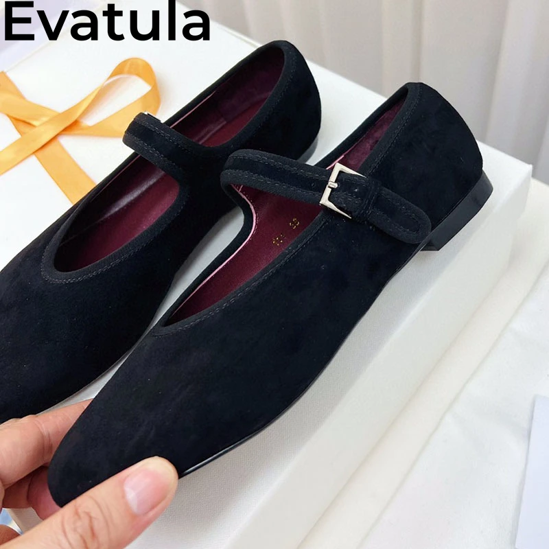 2024 Summer Round Toe Ballet Flat Shoes Women Genuine Leather Single Shoes Comfort Mary Janes Ladies Casual Loafers Shoes Mujer