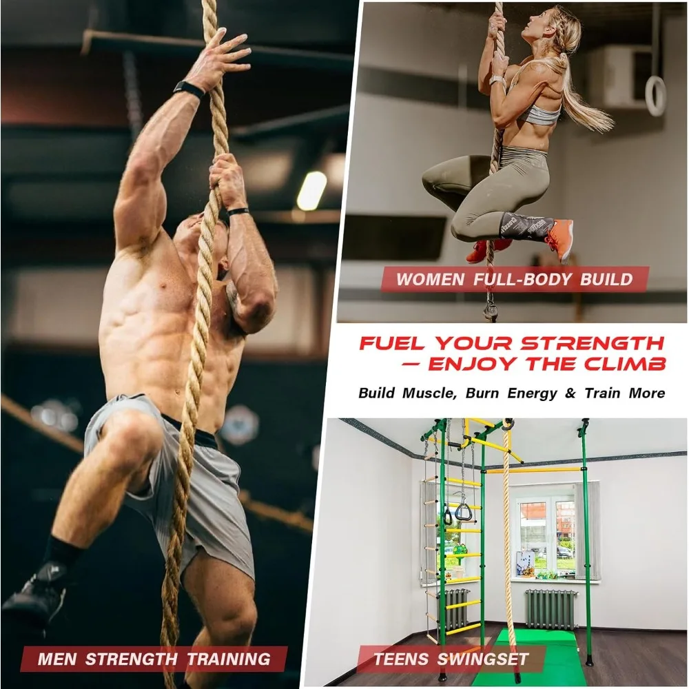 クライミングロープジムワークアウト - 大人用ヘビーデューティジュート厚ロープ 筋力トレーニング アウトドアツリースイング 室内ホームフィットネスエクササイズ