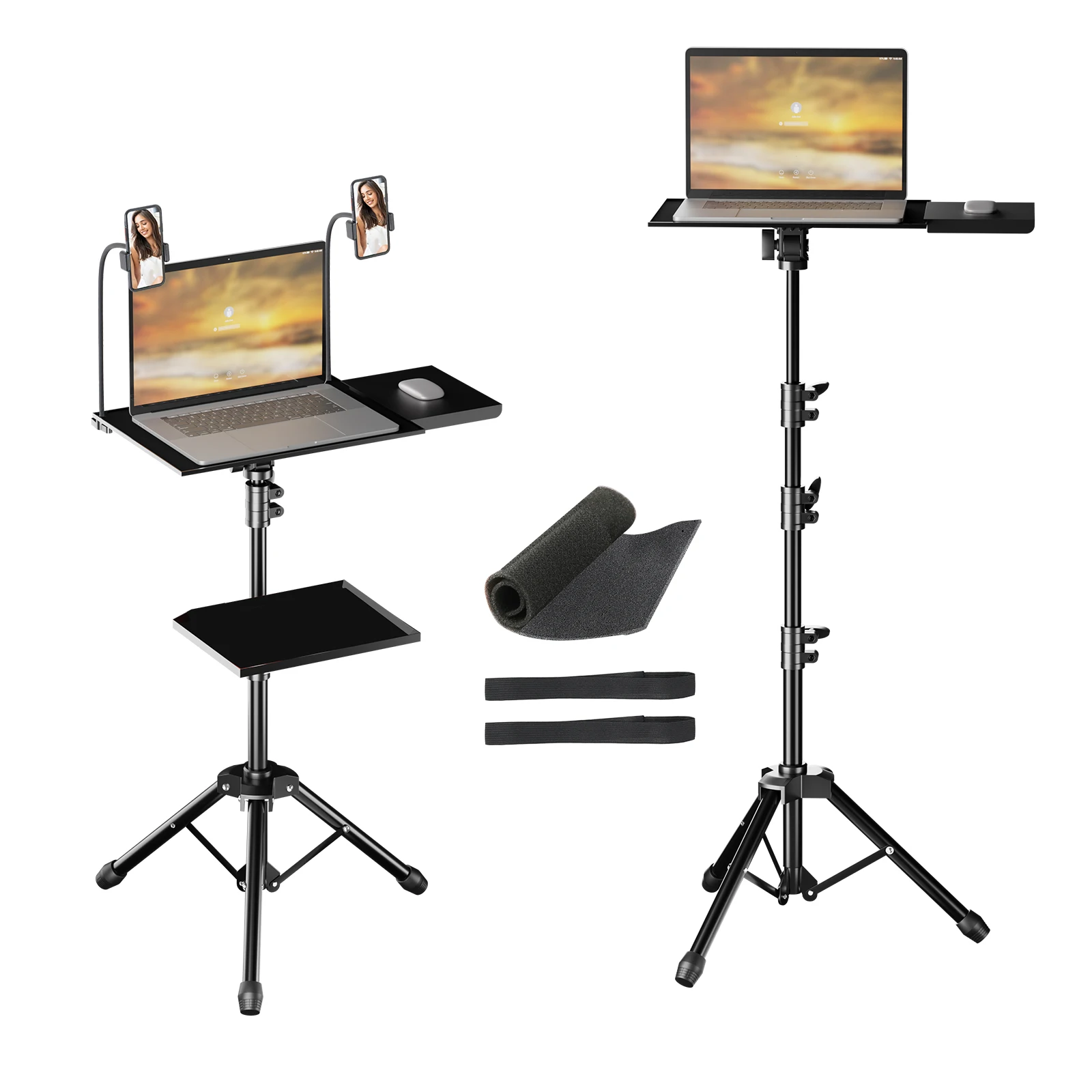 145cm Projector Tripod Stand Laptop Tripod Adjustable Height 23 to 63