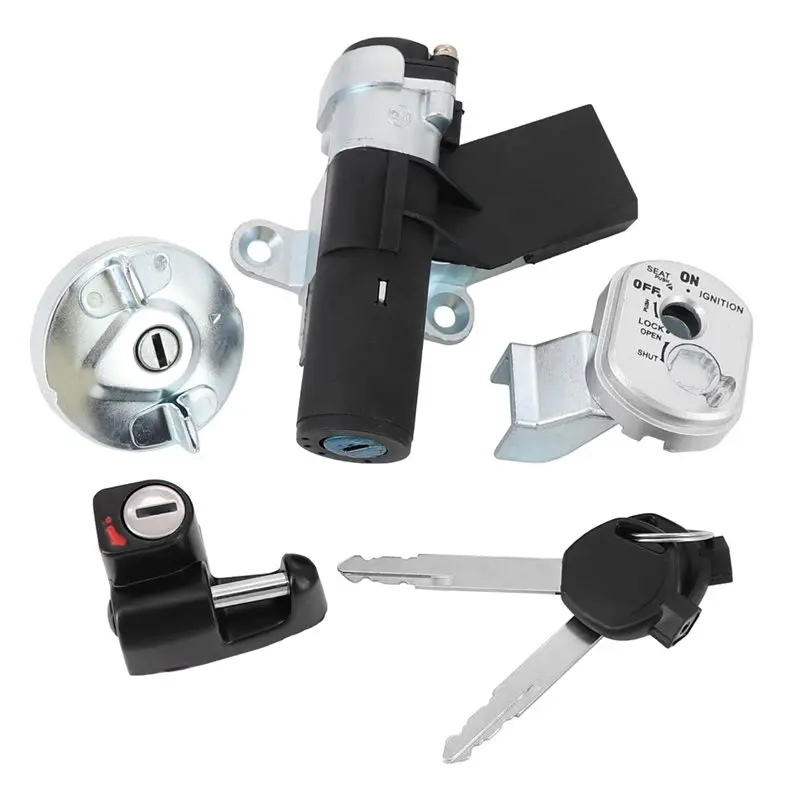 Fuel Gas Cap Seat Lock Ignition Switch Key Kit For Honda NPS50 Ruckus 2003-2005 Part Numbers 35014-GEZ-Y21, 35014-GEZ-611