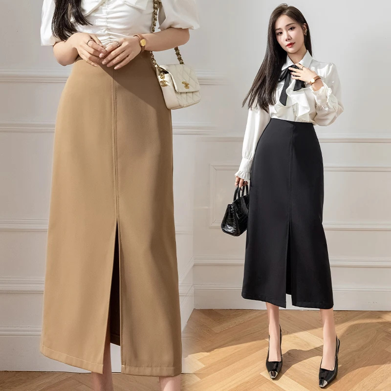 

Ladies Elegant Large Hem Long Skirt Women Chic Skirts Casual Faldas Largas Female Korean Fashion Clothes BPy9281