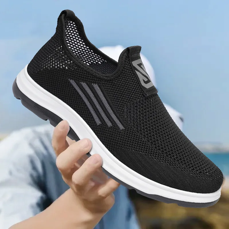 Spring Summer New Breathable Men's Shoes Soft Bottom Anti-slip Wear-resistant Easy Wear Casual Walking Shoes for Middle-aged ...