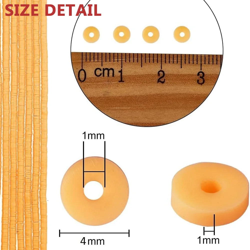 2000Pcs Clay Beads Flat Round Polymer 4mm Clay Beads Spacer Heishi Beads for Jewelry Making Craft Accessories