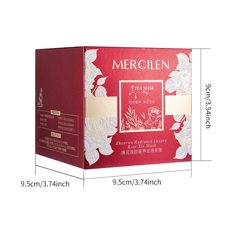 Mercilen Luxurious Rose Tea Mask 100g, Moisturizes, Nourishes, and Firms the Skin, Deeply Cleanses and Evens Skin Tone, Leaving Skin Hydrated and Radiant, Contains Niacinamide and Hyaluronic Acid, Suitable for Both Men and Women
