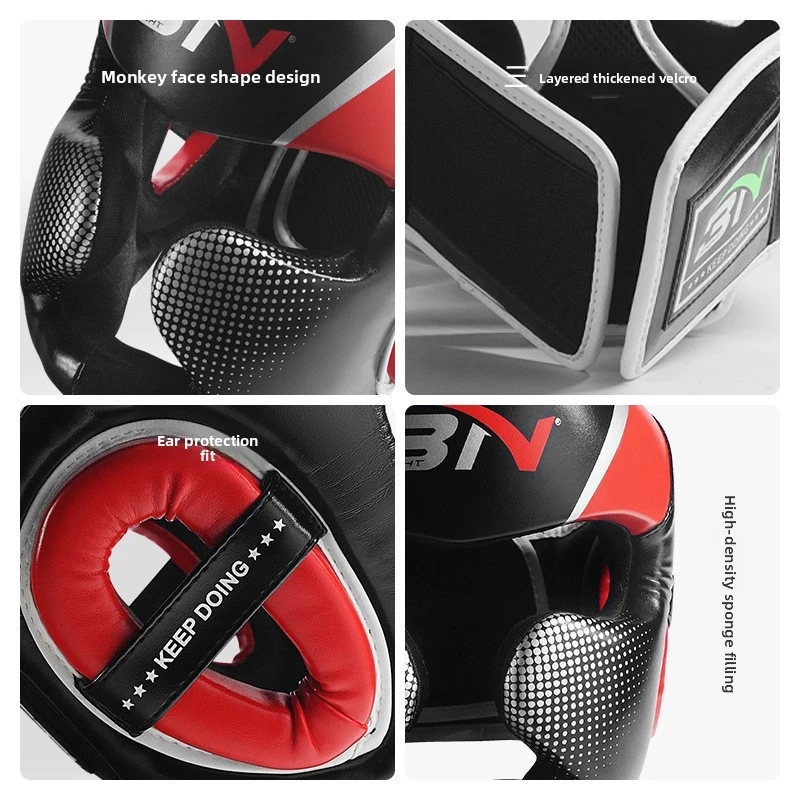 

Adult Boxing Helmet with Full Face Protection Thickened Headgear for MMA Muay Thai Sparring Training Safety Head Guard