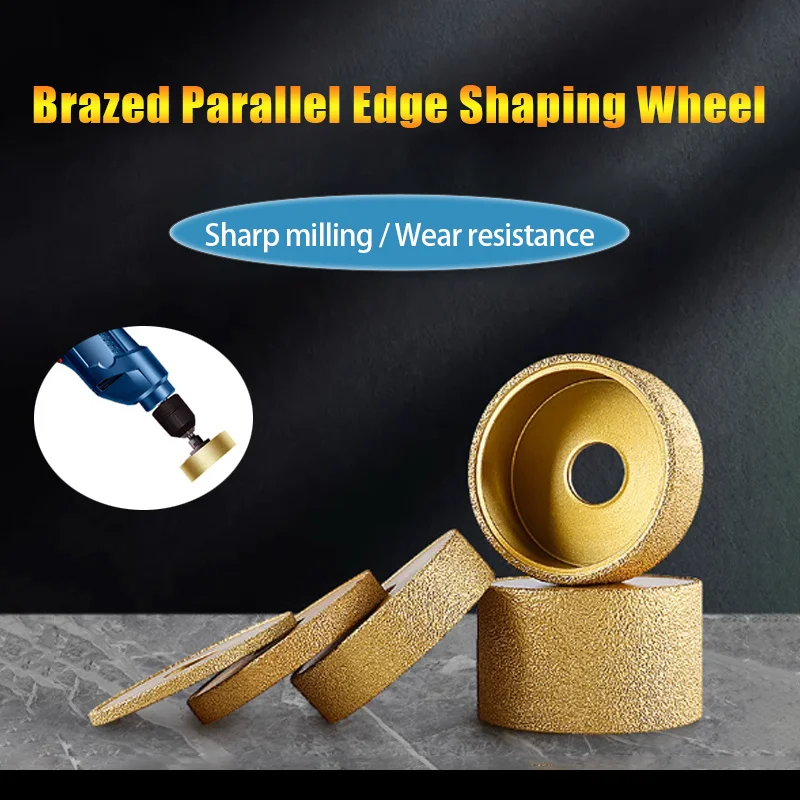 1pc Parallel Profile Shaping Wheel 20mm Arbor Vacuum Brazed Diamond Edges Wheel for Tile,Quartz Stone,Marble,Granite,Rock,Stone