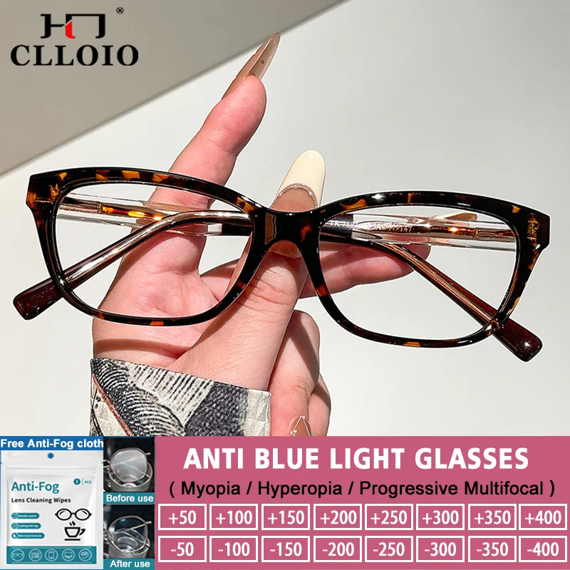 

CLLOIO Trendy Business Women's Butterfly Frame Eyeware Prescription Myopia Hyperopia Glasses Blue Light Blocking Reading Eyeware