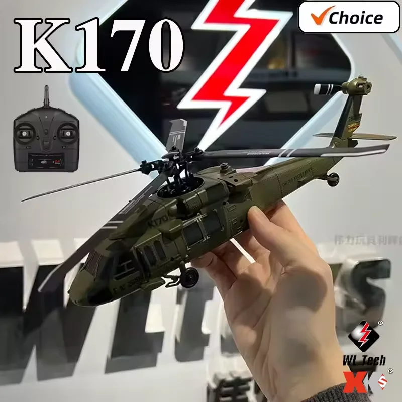 

Wltoys K170/160 RC Helicopter UH-60L 4 Channel Remote Control Brushless Motor With Gyro And LED Light EC-145 Helicopter Toy Gift