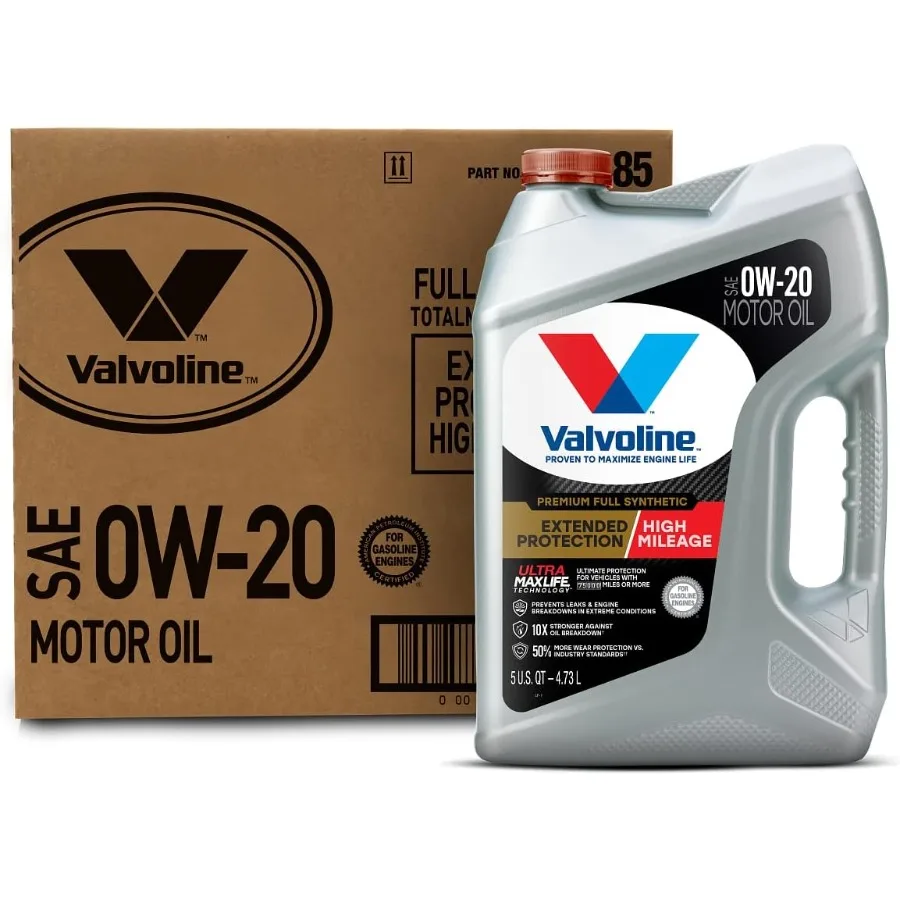 حماية ممتدة بأميال عالية مع تقنية Ultra MaxLife 0W20 زيت محرك صناعي كامل 5 QT علبة 3 لأداء عالي