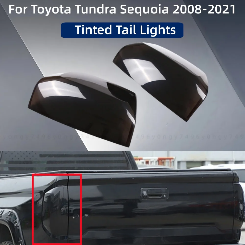 Car upgrade Chrome Silver Accessories Tinted Tail Lights Trim Paste Style For Toyota Tundra Sequoia 2008 2010 2011 2012 - 2021